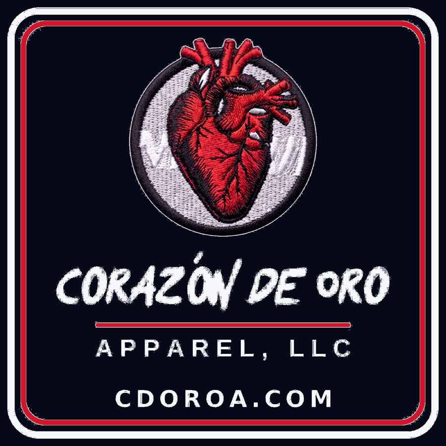 Heart label on midnight, Corazón De Oro Apparel